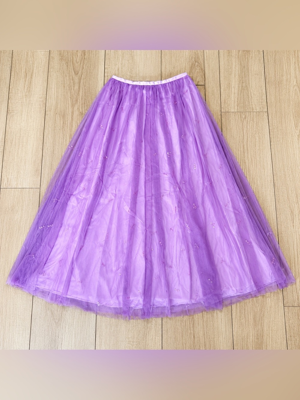 Vintage Nicole Miller Lavender Tulle Sequin Midi Skirt Fairycore Size 2 NWT